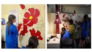 Art Students from School in Assam Brighten Tezpur Café